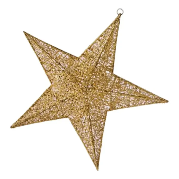 Adorno Navideño Estrella Colgante 30cm Decoración Navidad Oro Estrella Colgante