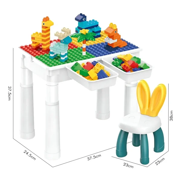 Mesa Didactica De Construccion Con Bloques Y Silla 102 Pzs
