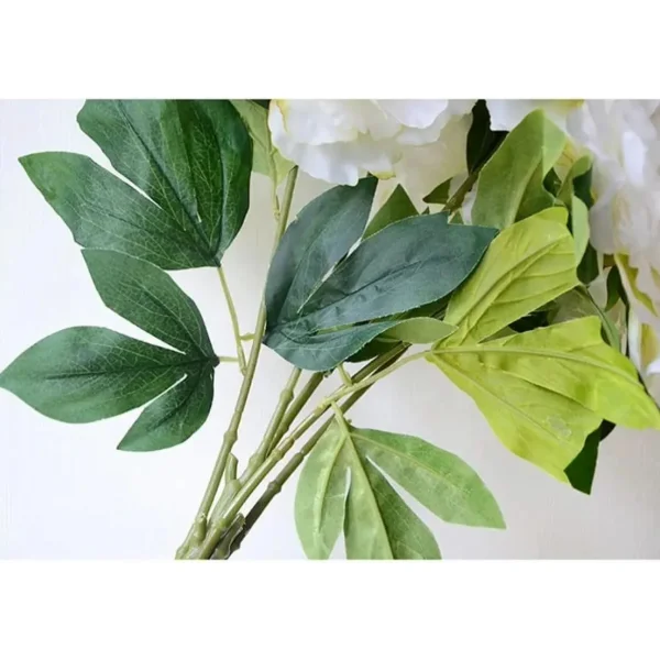 Ramo De Peonias Pack X3 Flores Artificiales 40cm Deco Hogar Blanco
