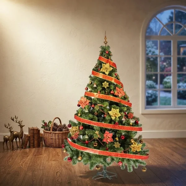 Arbol Navidad Tronador 2,10m + Kit 60 Rojo Oro Black Friday Verde