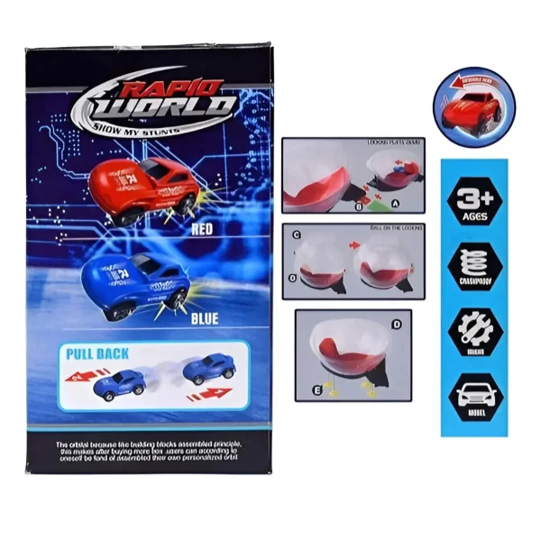 Pista De Autos Vuelta 360 Grados Loop Para Armar Rojo