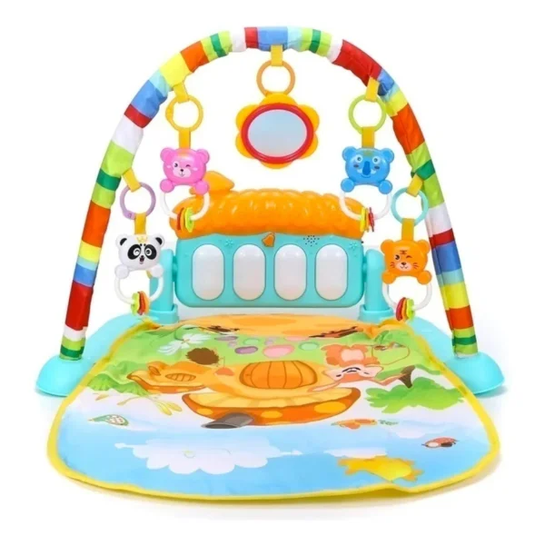 Gimnasio Musical Bebe Piano Didactico Verde Animales 3 En 1