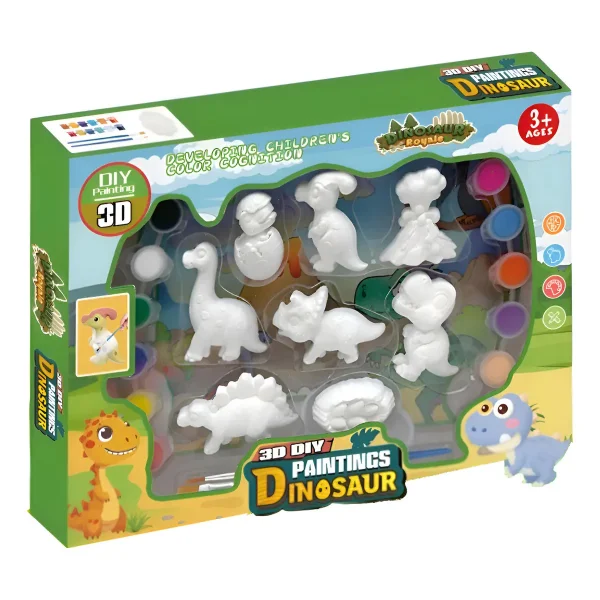 Kit De Figuras De Yeso Para Pintar 3d Infantil Arte Niños Blanco