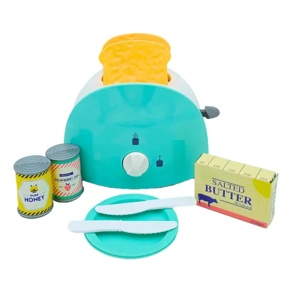 Tostadora De Juguete Con Accesorios Color Agua