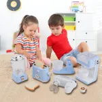 Juego De Cocina Electrodomésticos X3 Piezas Con Luz Y Sonido Color Celeste