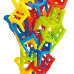 Torre De Sillas Juego De Mesa Equilibrio Balance Chairs Color Rojo