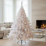 Arbol De Navidad Blanco Montañes Deluxe 2,30mts Pie Metal