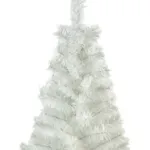 Árbol De Navidad Blanco 80cm Base Tronco Natural Fabesa Mini Pino