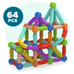 Juego Bloques Magnéticos Para Armar 64 Piezas Magnetic