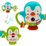 Sonajero Musical Bebé Expreso Polar Pingüino Celeste Con Luces Y Sonidos