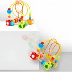 Juego Didactico De Madera Laberinto Actividades Para Bebes Color Amarillo