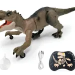 Dinosaurio Control Remoto Expreso Polar Luces Sonidos Marrón Claro