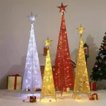 Arbol Navideño Piramide Con Puntal Estrella Decoración 95cm