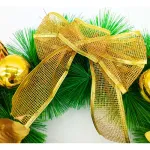 Corona Navideña Oro Decorada Feliz Navidad