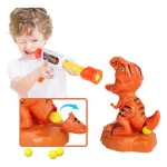 Dinosaurio Con Pistola De Lanza Dardo Pelota Juego Al Blanco Color Naranja