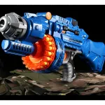 Pistola Ametralladora Juguete Lanza Dardos Electrica A Pilas Color Blanco