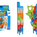 Torre De Sillas Juego De Mesa Equilibrio Balance Chairs Color Rojo