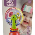 Sonajero Sopapa Vuelta Mundo Giratorio Didáctico Con Sonido Color Verde Lima Diseño Rueda