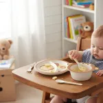 Set Vajilla Infantil Mono 5pzs Plato Vaso Cubiertos De Bambu Color Marrón