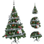 Arbol Navidad Tronador 1,50 + Kit 40 Rojo Plata Black Friday