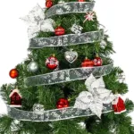 Arbolito Navidad Tronador Lujo 1,20m Kit 30 Deco Rojo Plata