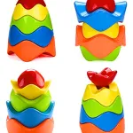 Bloques Formas Apilables Encastre Bebe Juguete Didáctico Color Rojo