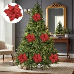 Flor 25cm Oro Arbol De Navidad Adornos Decoracion