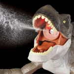 Dinosaurio Juguete Con Control Remoto Con Luces Y Sonido Color Marrón Claro