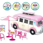 Camion De Dulces Y Helados Con Accesorios Para Muñecas Color Rosa