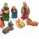Pesebre Navideño Sagrada Familia Ceramica Artesanal 8 Pzs