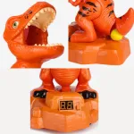 Dinosaurio Con Pistola De Lanza Dardo Pelota Juego Al Blanco Color Naranja