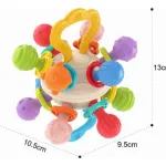 Sonajero Mordedor De Silicona Mordillo Bebé Para Dentición Color Azul Laberinto