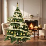 Arbolito Navidad Montañes Deluxe 1.80mt + Decoración Oro 