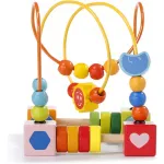 Juego Didactico De Madera Laberinto Actividades Para Bebes Color Amarillo