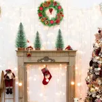 Corona Navideña Decorada Adornos Navidad 38cm