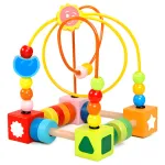 Juego Didactico De Madera Laberinto Actividades Para Bebes Color Amarillo