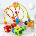 Juego Didactico De Madera Laberinto Actividades Para Bebes Color Amarillo