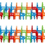Torre De Sillas Juego De Mesa Equilibrio Balance Chairs Color Rojo