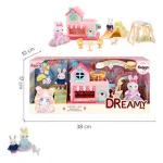 Casa De Conejos Expreso Polar Rosa Con Accesorios Y Tobogán