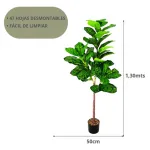 Planta Artificial Grande 130cm Ficus Decoracion Interior Ext Color Verde Claro