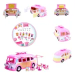 Camion De Dulces Y Helados Con Accesorios Para Muñecas Color Rosa