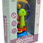 Sonajero Sopapa Vuelta Mundo Giratorio Didáctico Con Sonido Color Verde Lima Diseño Rueda