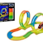 Pista Luminosa Flexible 152 Piezas Con Auto Luminoso Color Amarillo