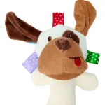 Sonajero Juguete Peluche Perro Con Chifle Para Bebé Color Blanco