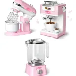 Set Electrodomésticos De Juguete 3 Piezas Con Luz Y Sonido Color Rosa Claro