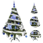 Arbol Navidad Tronador 1,20 + Kit 30 Azul Plata Black Friday