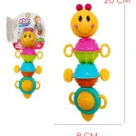 Sonajero Bebe Oruga Musical Movil Luz Sonido Didactico Color Amarillo
