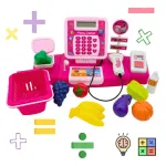 Caja Registradora Supermercado Infantil Accesorios Juguete Color Rosa