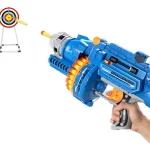 Pistola Ametralladora Juguete Lanza Dardos Electrica A Pilas Color Blanco