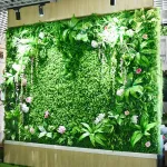 Jardin Vertical Artificial Muro Verde Panel Frondoso Plantas Color Verde/blanco